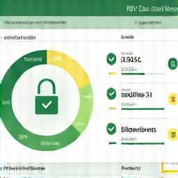 Digital dashboard displaying security metrics, green checkmarks, and secure data flow, representing continuous protection.