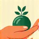 Hand reaching out holding a small plant, conveying ethical sourcing and community support.
